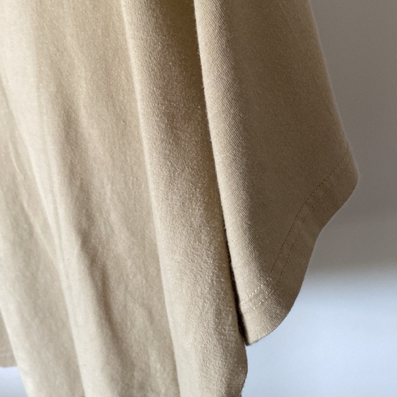 BILL BLASS Basic Cotton Cropped Boxy Tee - Beige Tan 1X - Picture 5 of 6